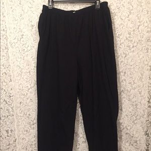 Black pull on elastic waist pants
